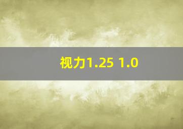 视力1.25 1.0